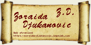Zoraida Đukanović vizit kartica